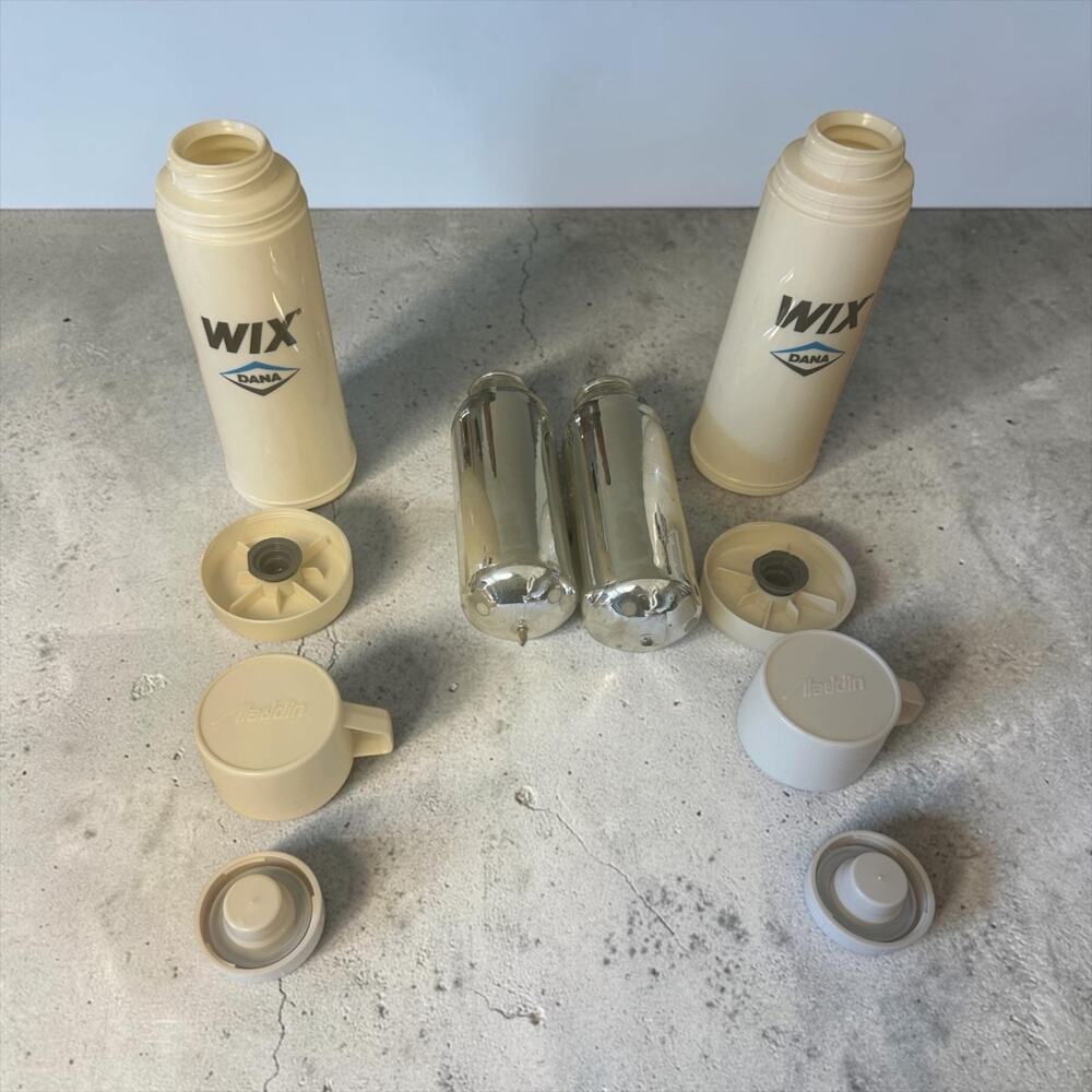 VTG Aladdin WIX DANA Automotive Filters Pint Thermos Pair Garage Decor 1980s